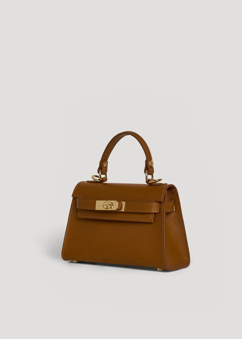 Bellagio Mini Bag in Pebbled Leather Cognac