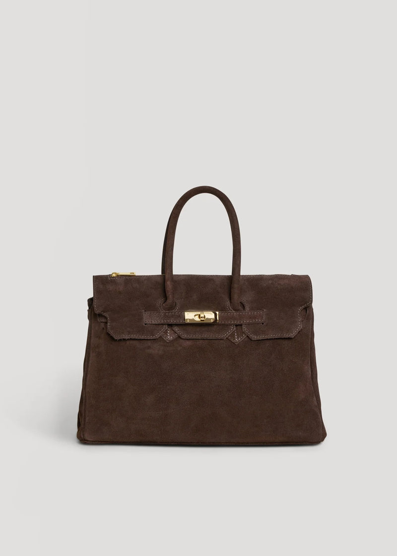 Montalcino Bag in Brown Suede Leather