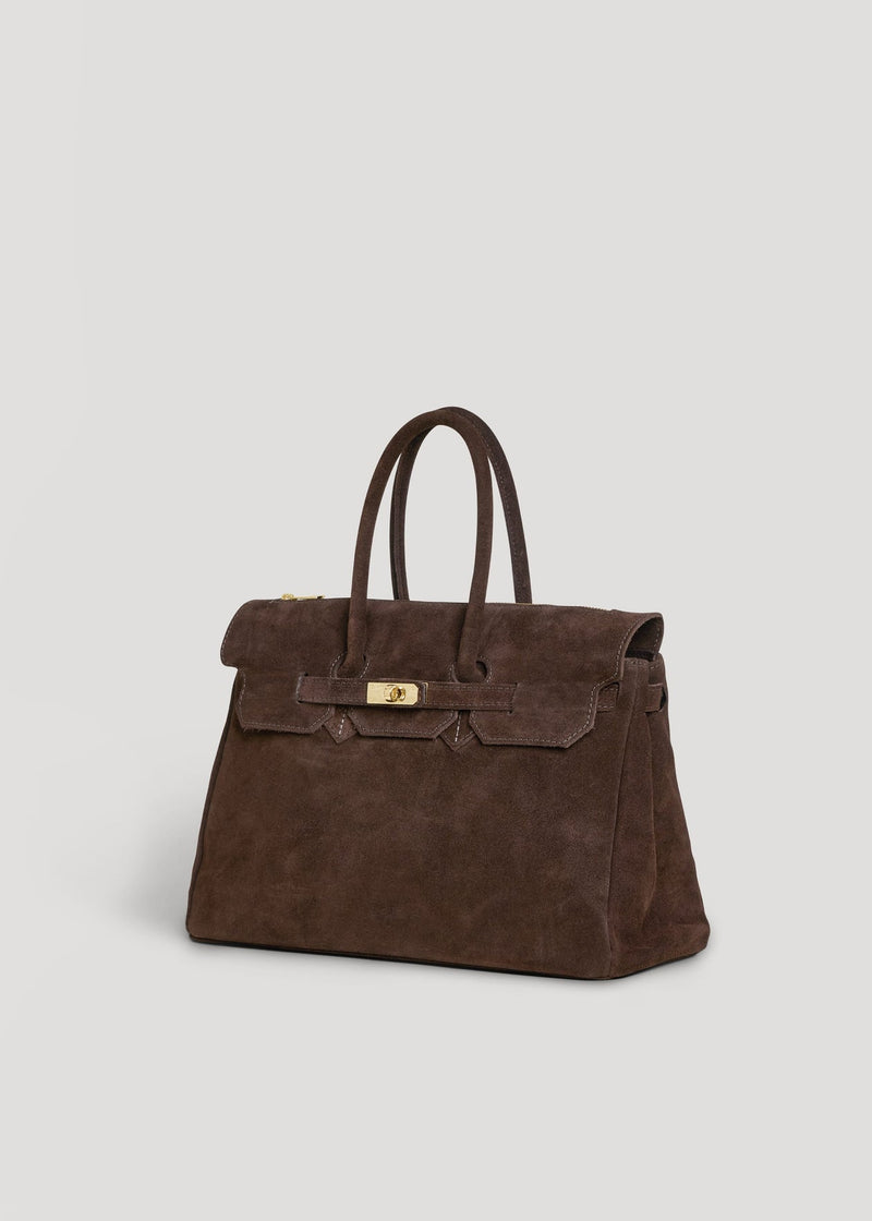 Montalcino Bag in Brown Suede Leather