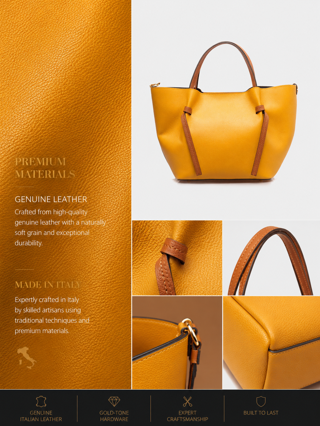 VELTRANO Matera Tote | Borsa Donna in Vera Pelle Made in Italy