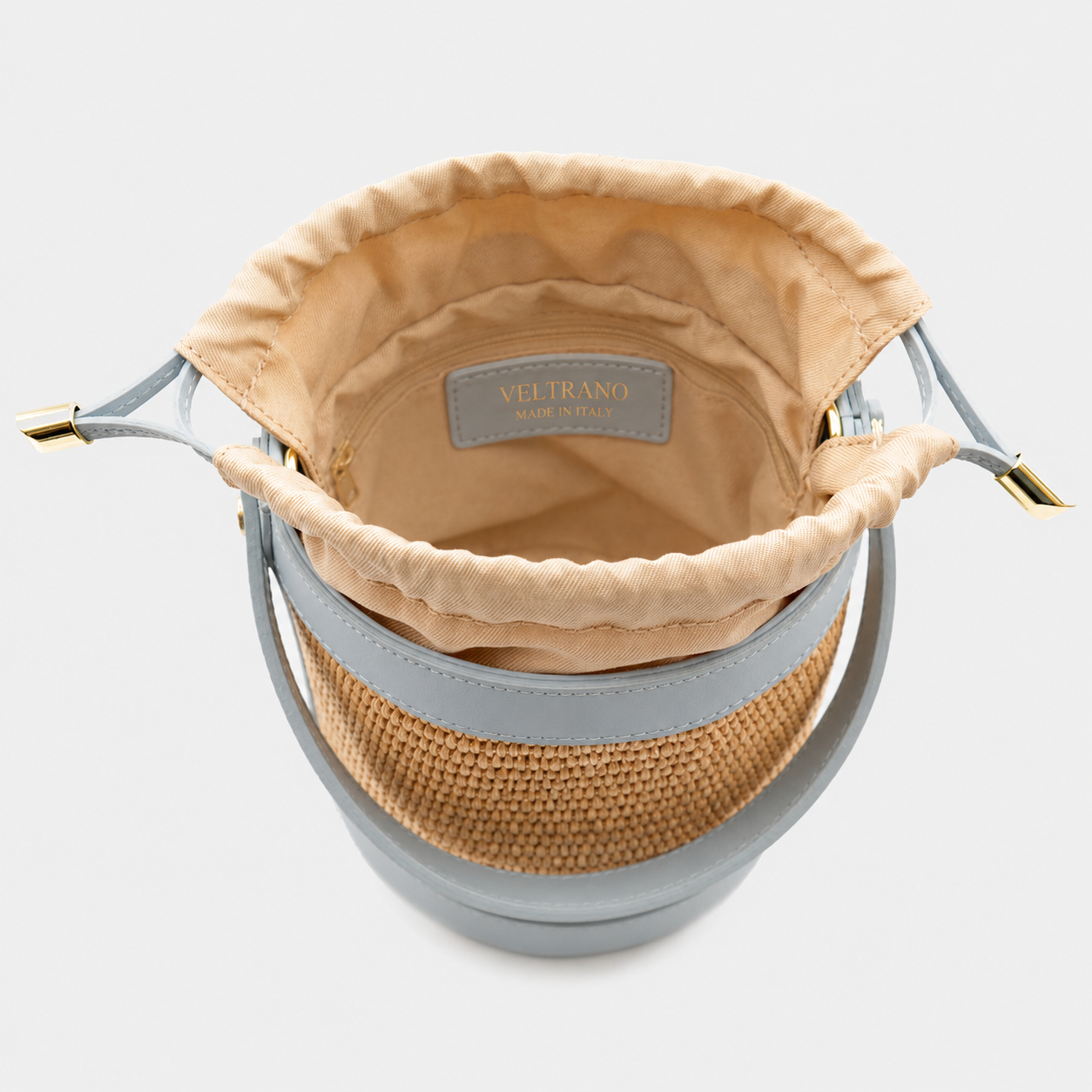 VELTRANO Pisa Raffia | Borsa Secchiello Made in Italy