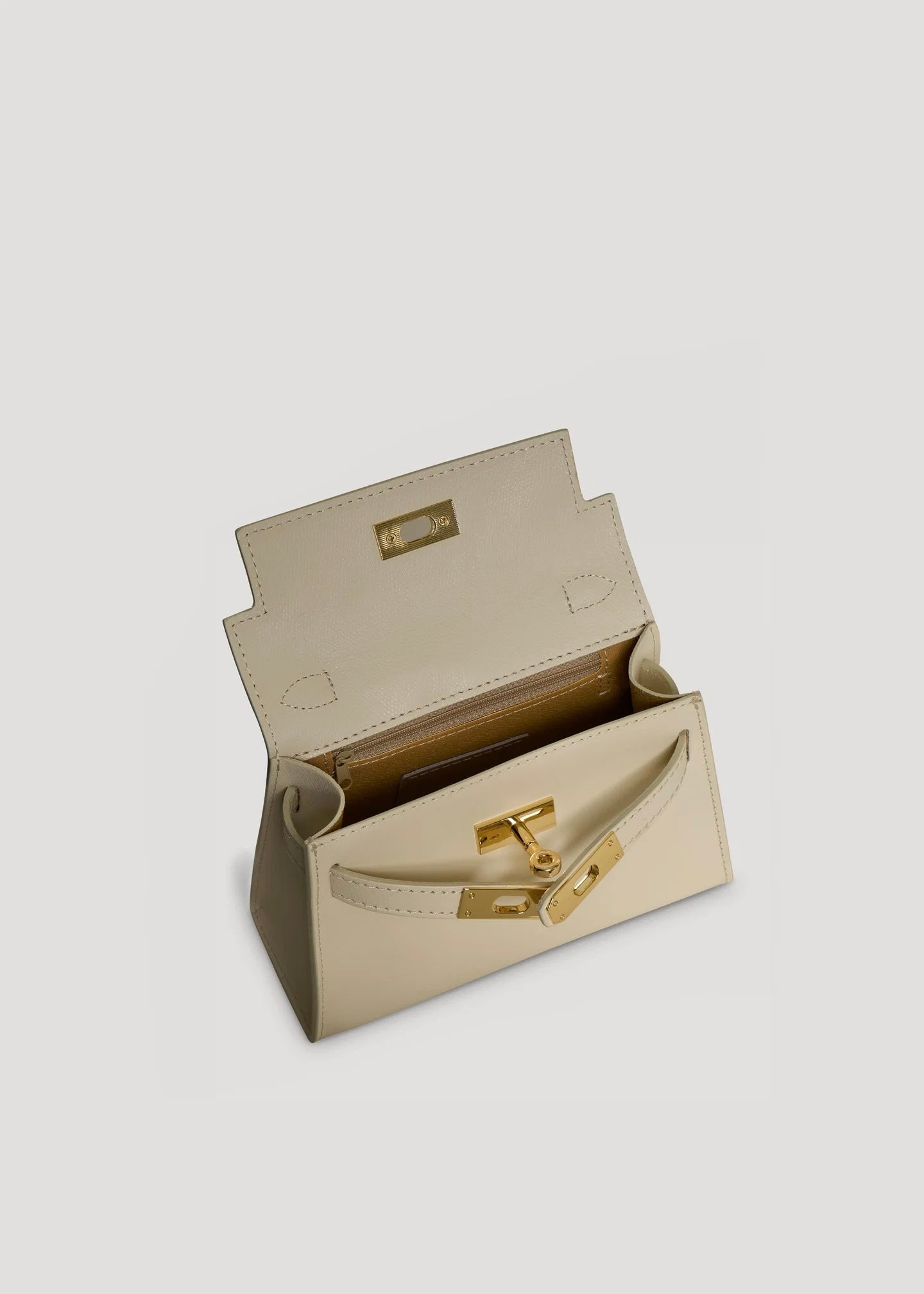 Bellagio Mini Bag in Pebbled Leather Beige