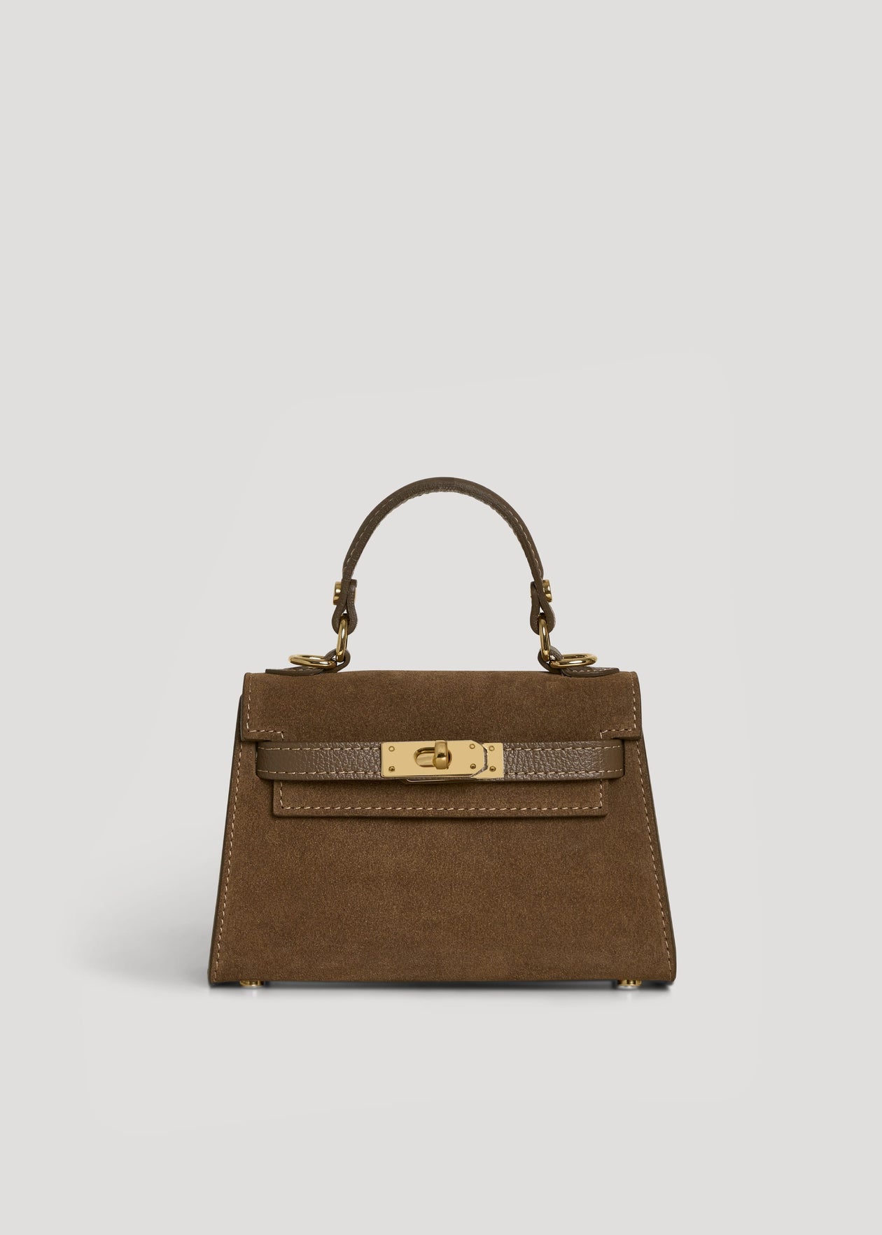 Bellagio Mini Bag in Taupe Suede Leather