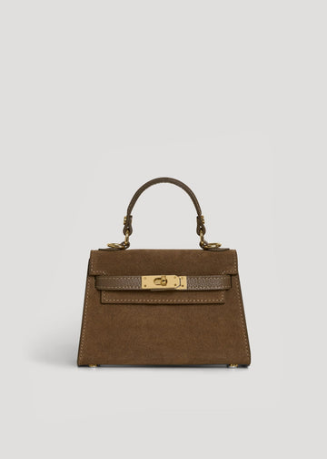Bellagio Mini Bag in Taupe Suede Leather