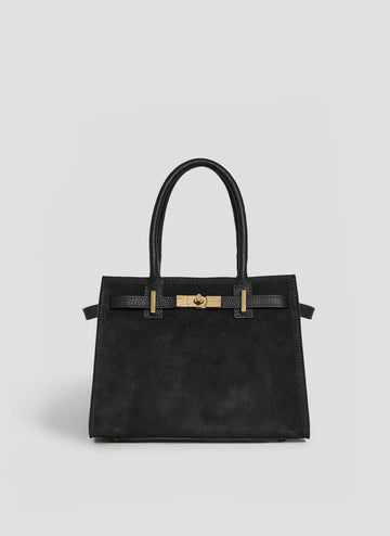 Capri Bag in Black Suede Leather