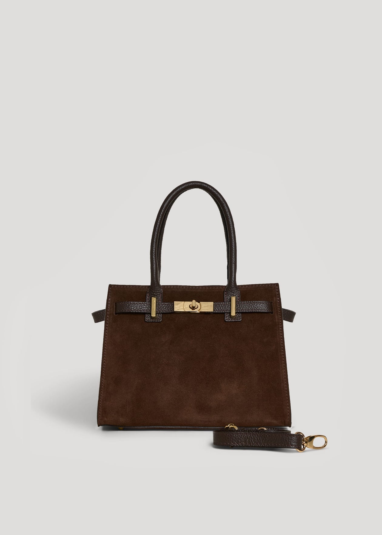 Brown Suede Capri Bag