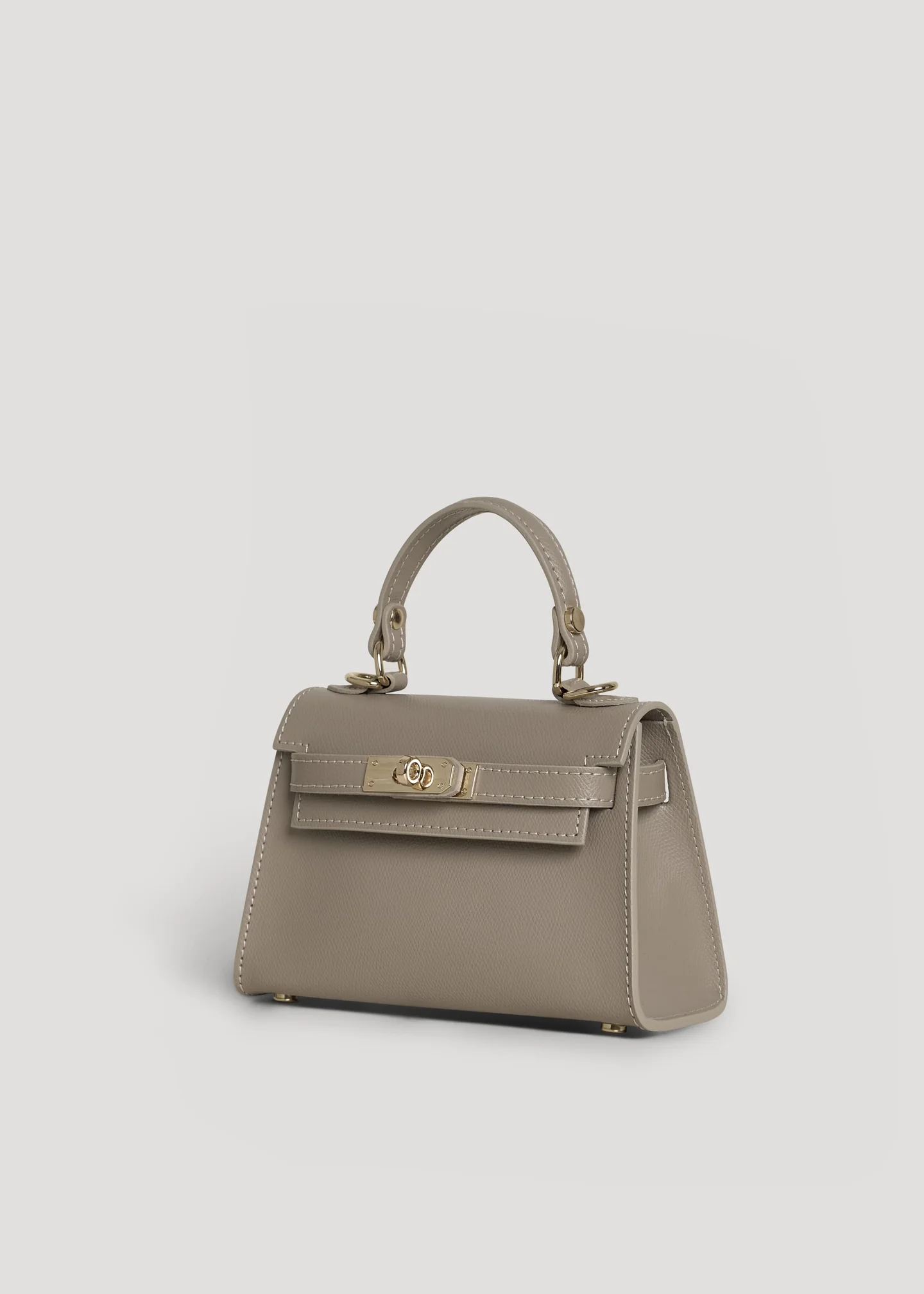 Bellagio Mini Bag in Pebbled Leather Taupe