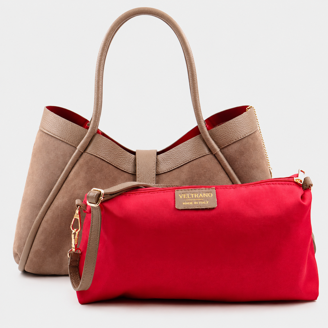 VELTRANO Lucca | Borsa Donna in Camoscio e Pelle Made in Italy