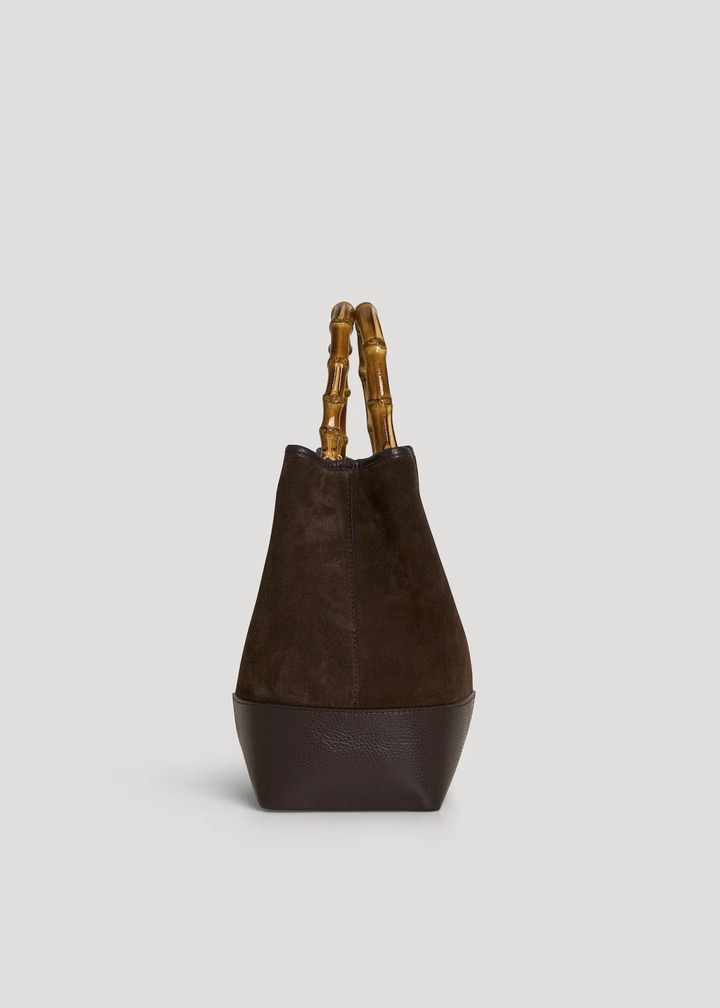 Bamboo Bag in Brown Suede Leather