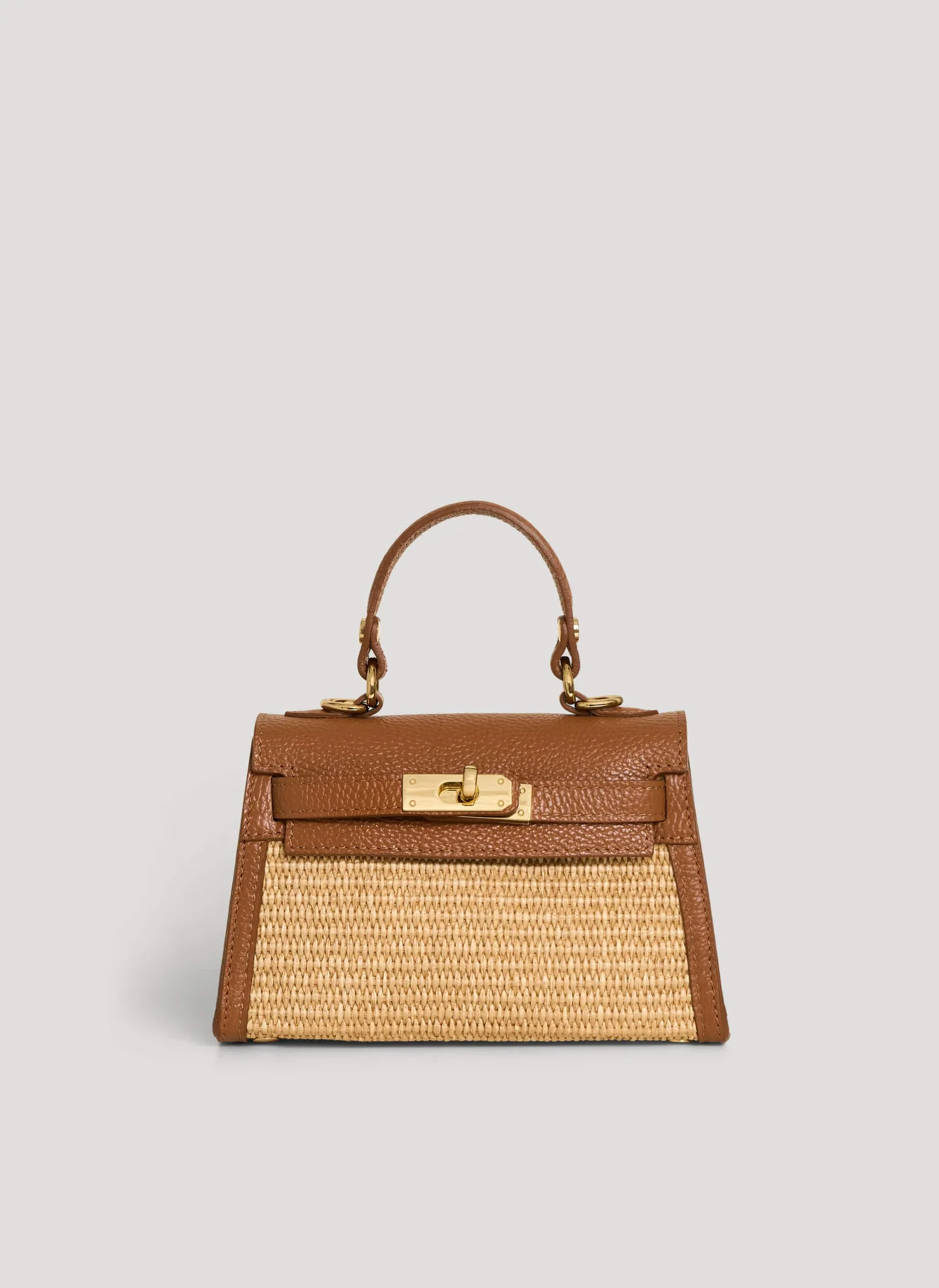 Bellagio Mini  in Raffia e Dollaro Marrone