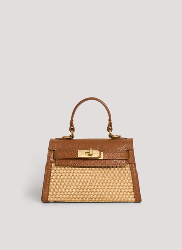 Bellagio Mini  in Raffia e Dollaro Marrone