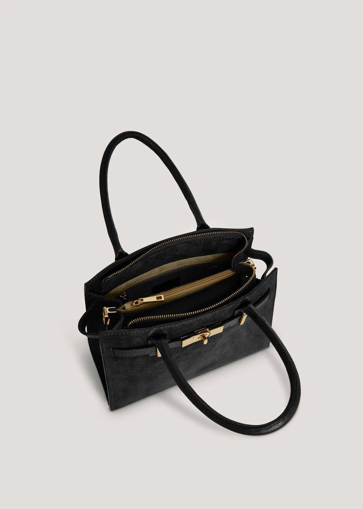 Capri Bag in Black Suede Leather