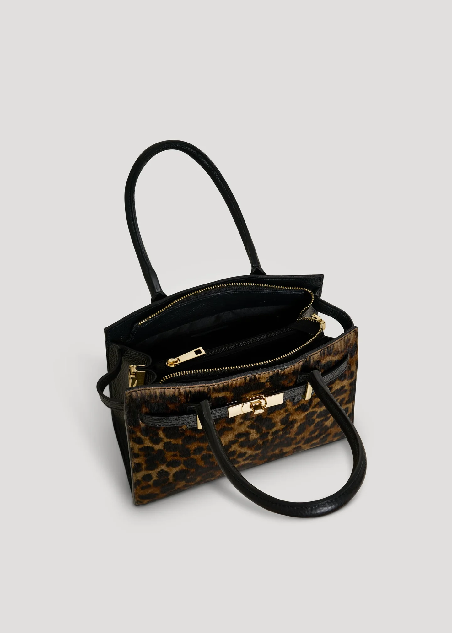 Limited edition Capri bag in black leather and pony skin