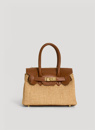 VELTRANO Montalcino Raffia | Borsa in Rafia e Pelle Made in Italy