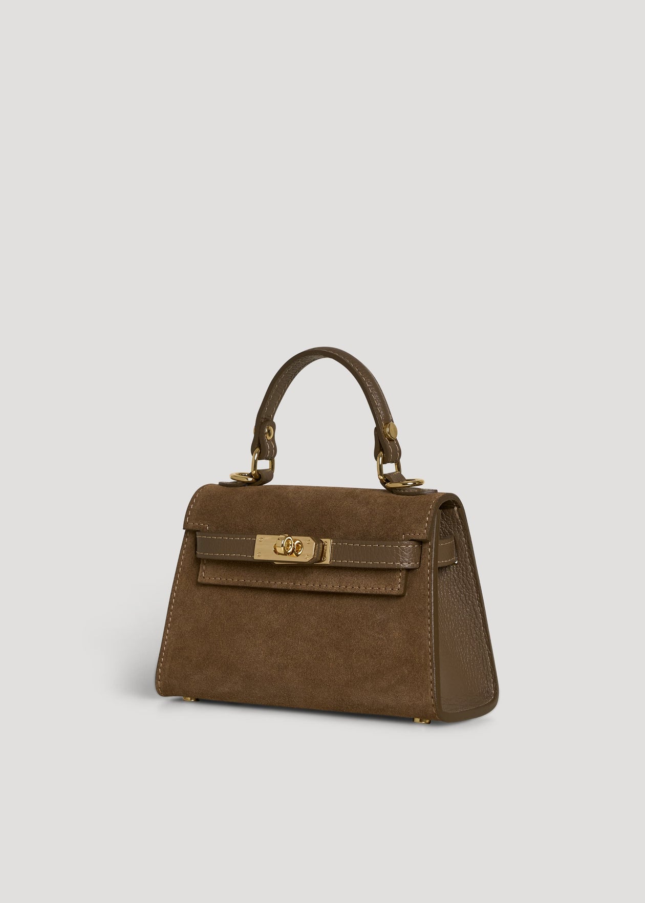 Bellagio Mini Bag in Taupe Suede Leather