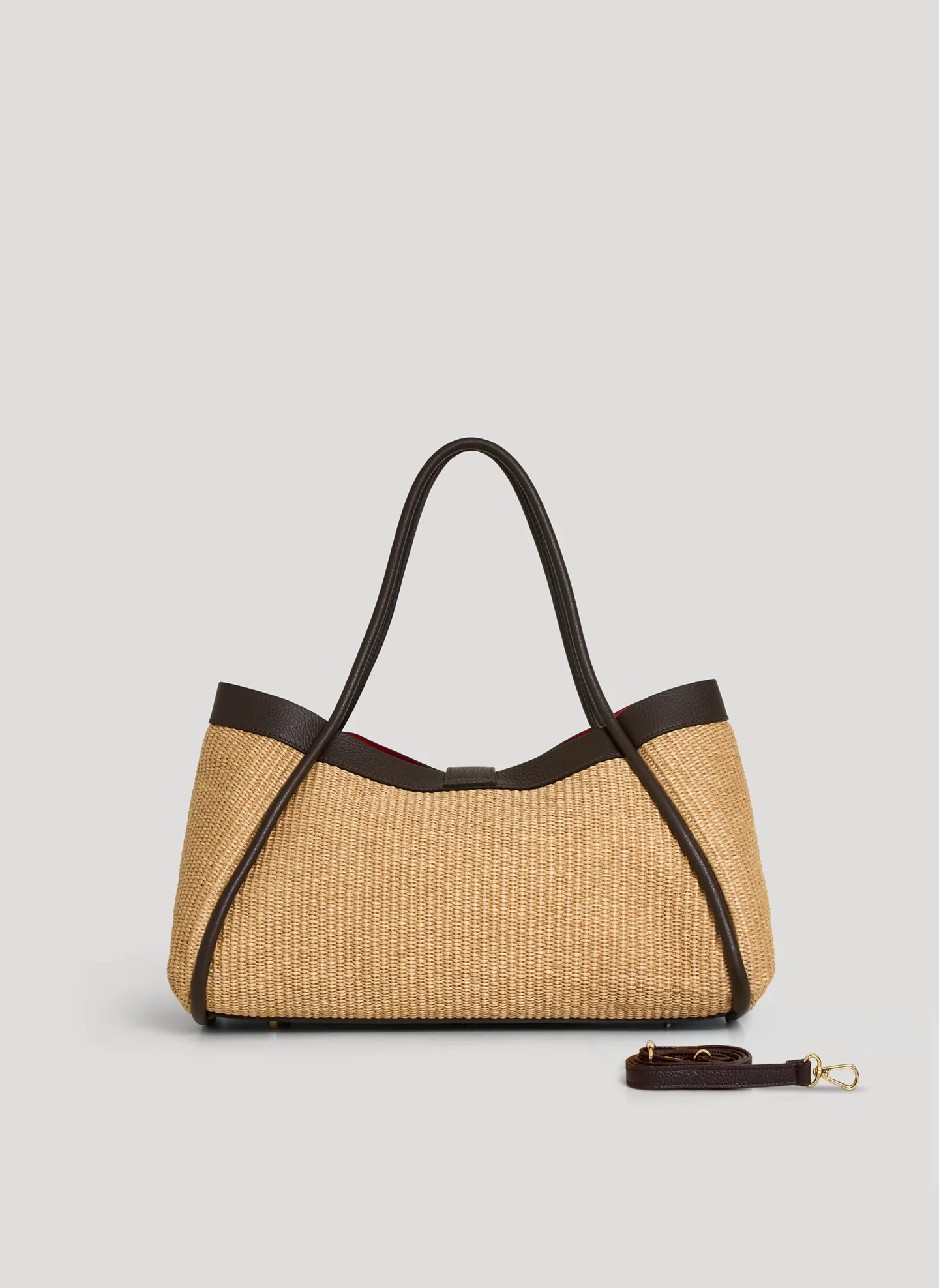 Siena Bag in Raffia e Dollaro Testa di Moro