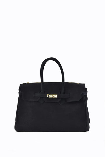 Montalcino Bag in Black Suede Leather