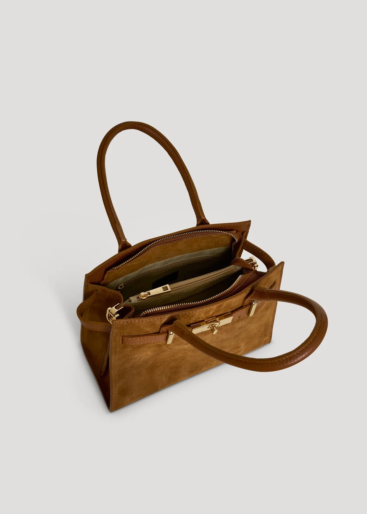 Capri bag in Cognac suede leather