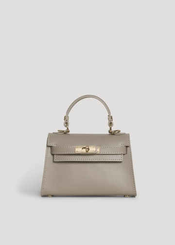 Bellagio Mini Bag in Pebbled Leather Taupe