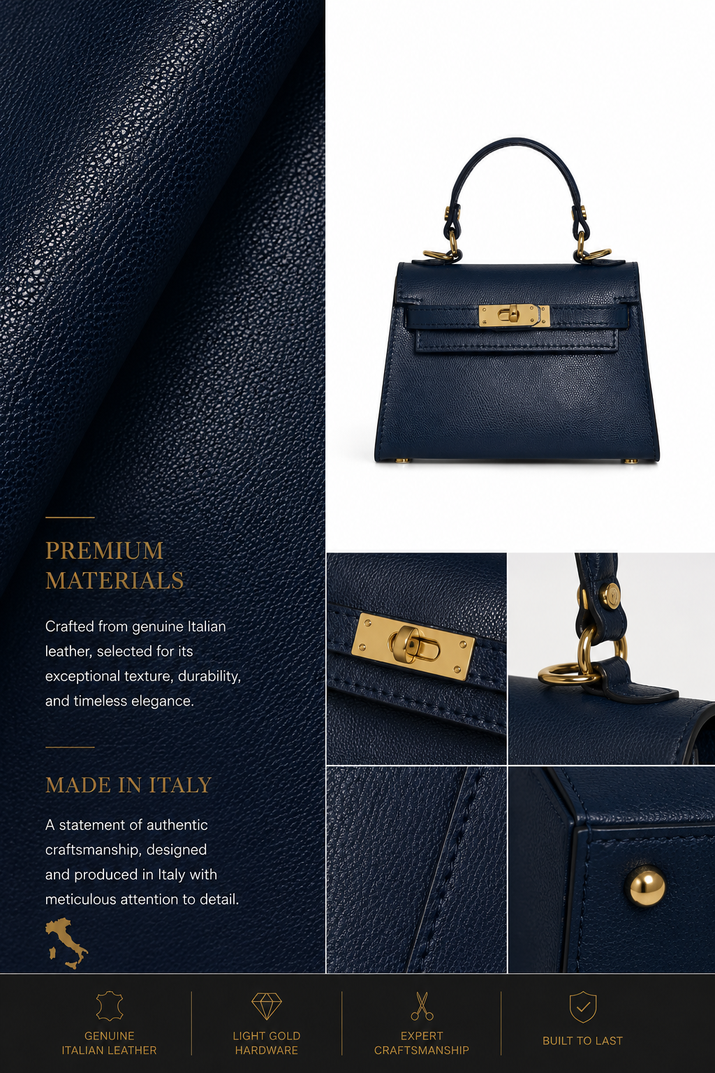 VELTRANO Bellagio | Mini Bag Donna in Pelle Epsom