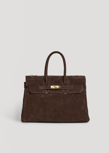 Montalcino Bag in Brown Suede Leather