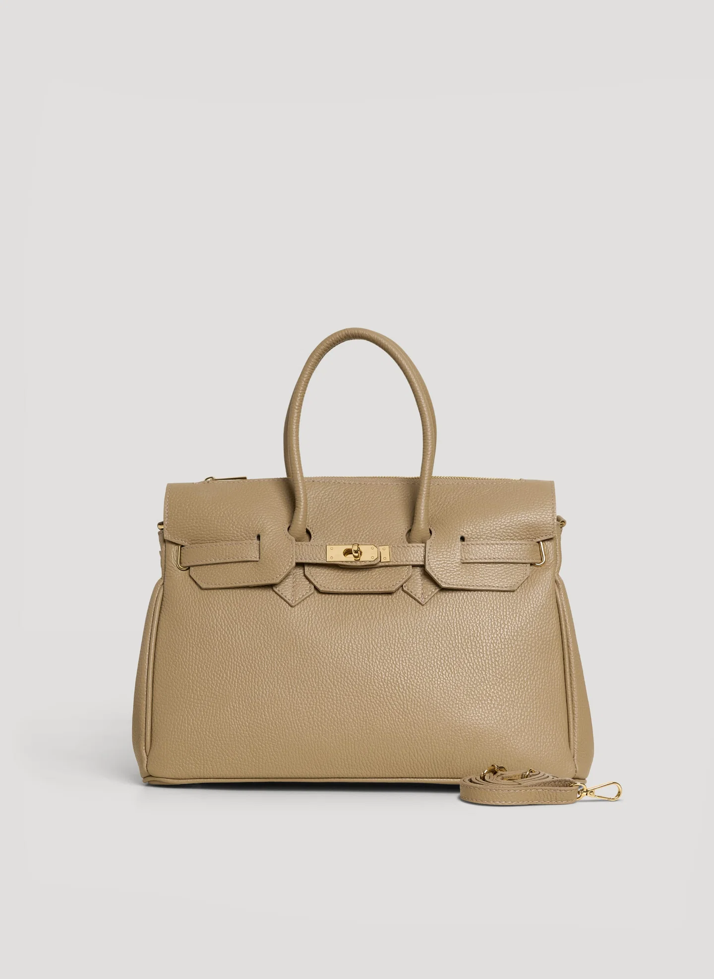 Montalcino Bag in Dollaro Leather Light Taupe