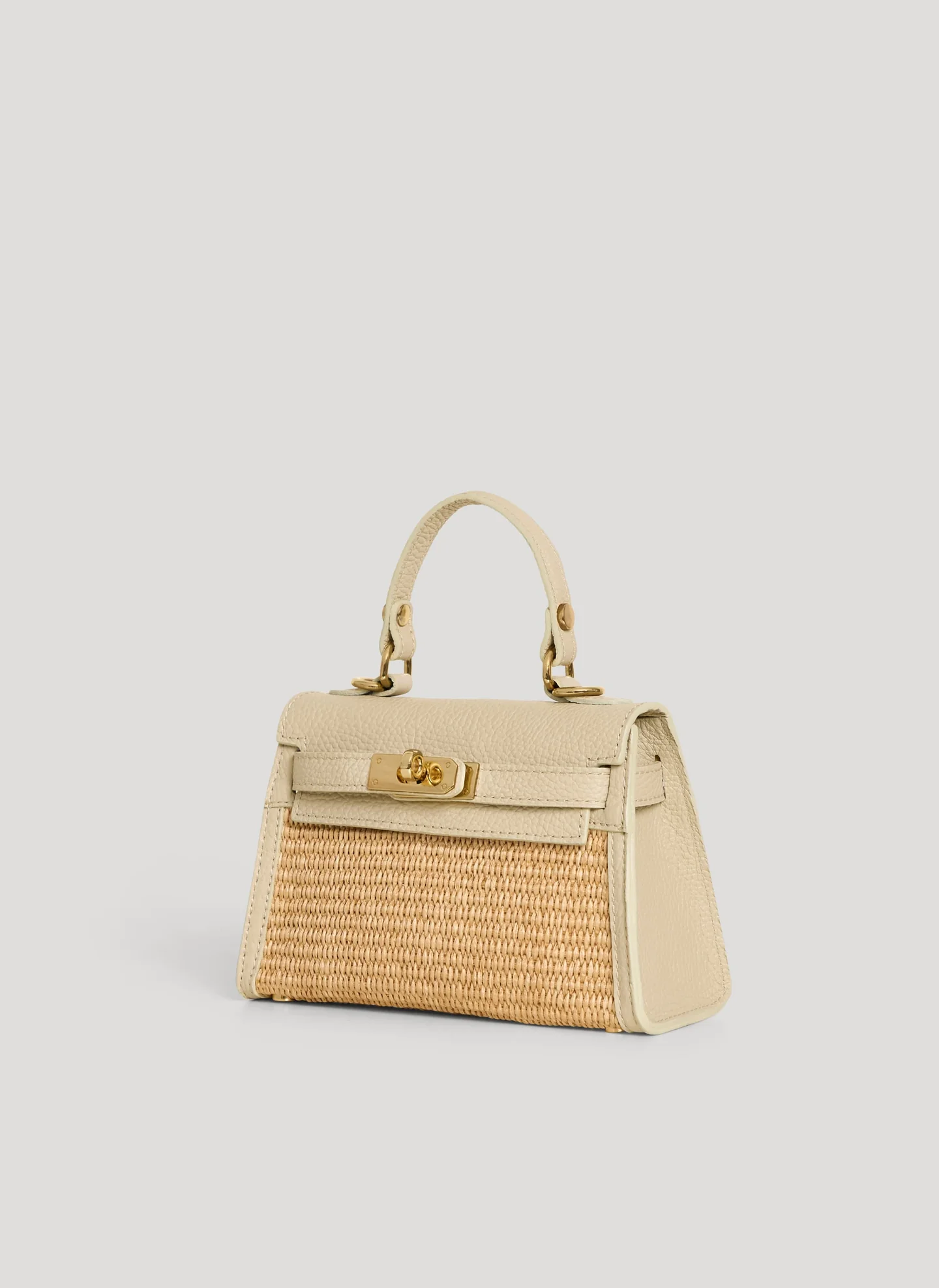 Bellagio Mini  in Raffia e Dollaro Beige