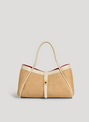 Siena Bag in Raffia e Dollaro Beige