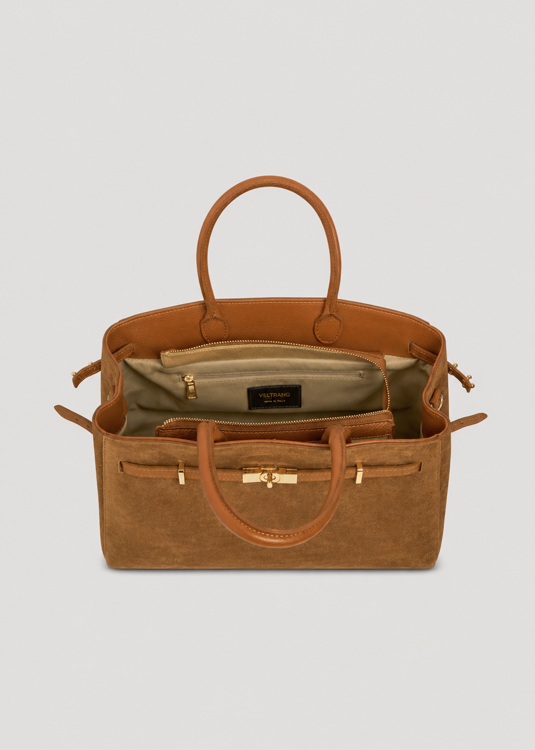 VELTRANO Garda | Borsa Donna in Pelle e Camoscio Made in Italy