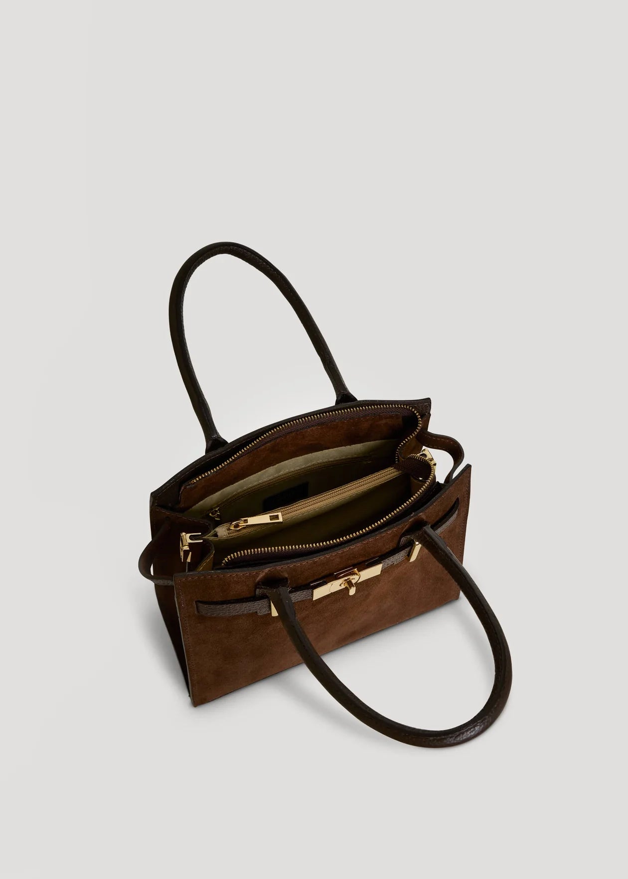 Brown Suede Capri Bag