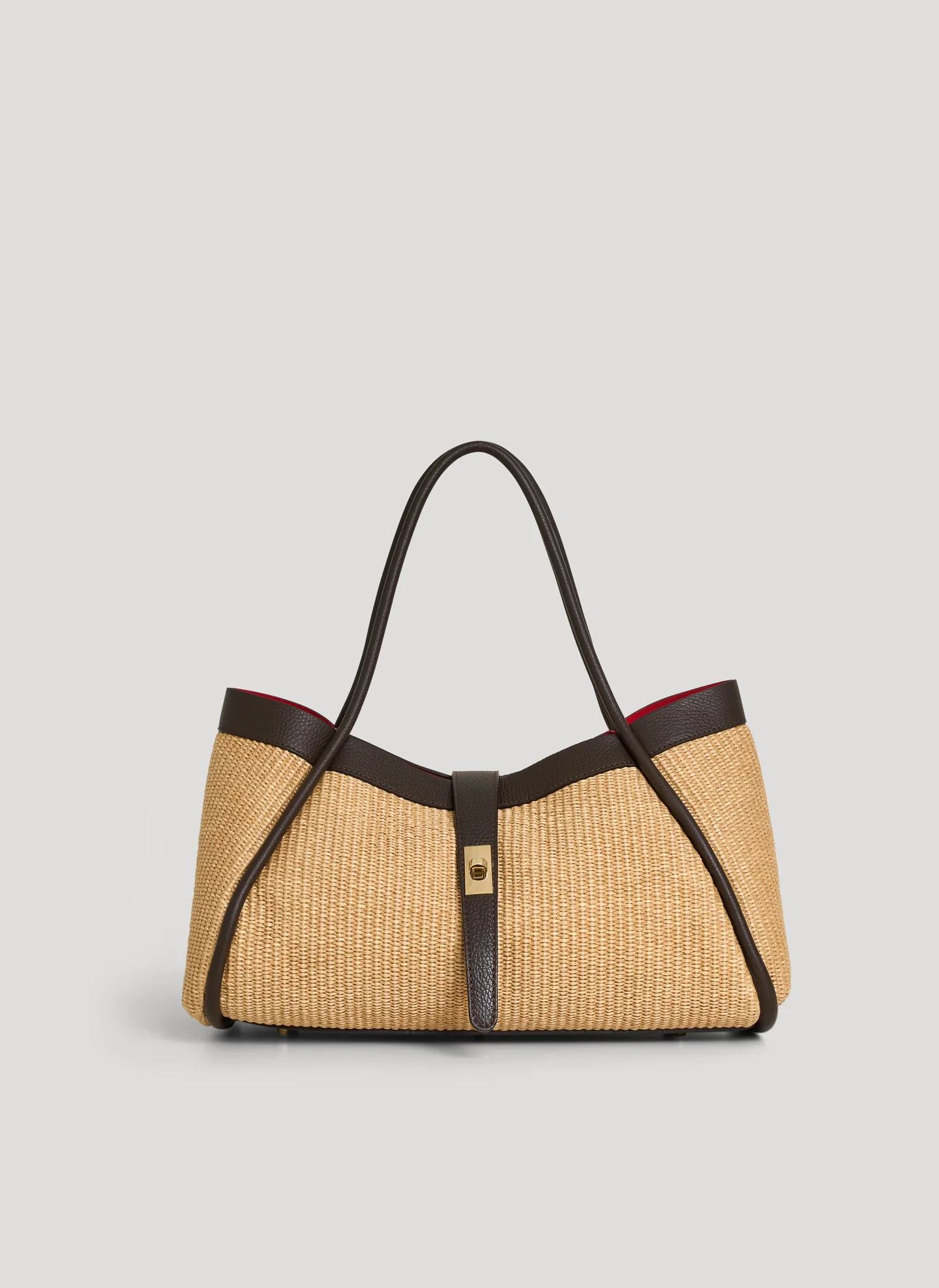 Siena Bag in Raffia e Dollaro Testa di Moro
