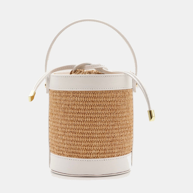 Pisa Mini Bag in Raffia e Dollaro Bianco