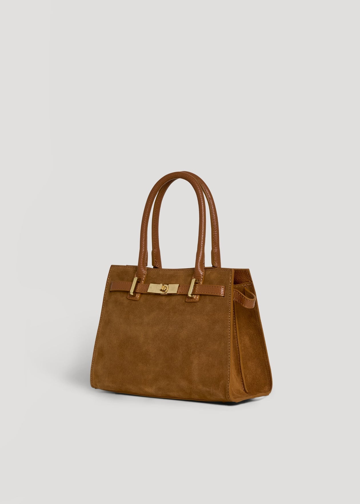 Capri bag in Cognac suede leather
