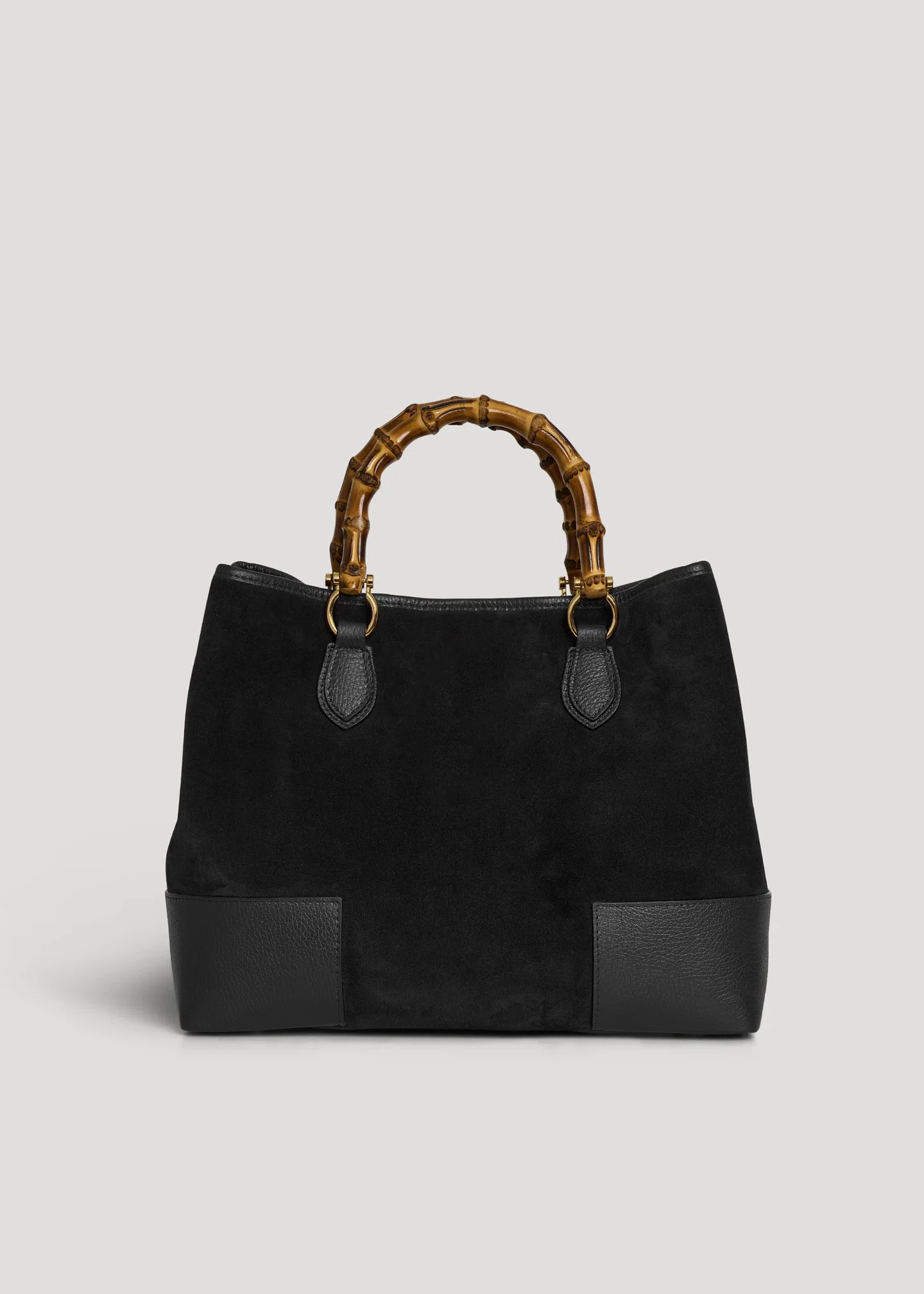 Black Suede Bamboo Bag