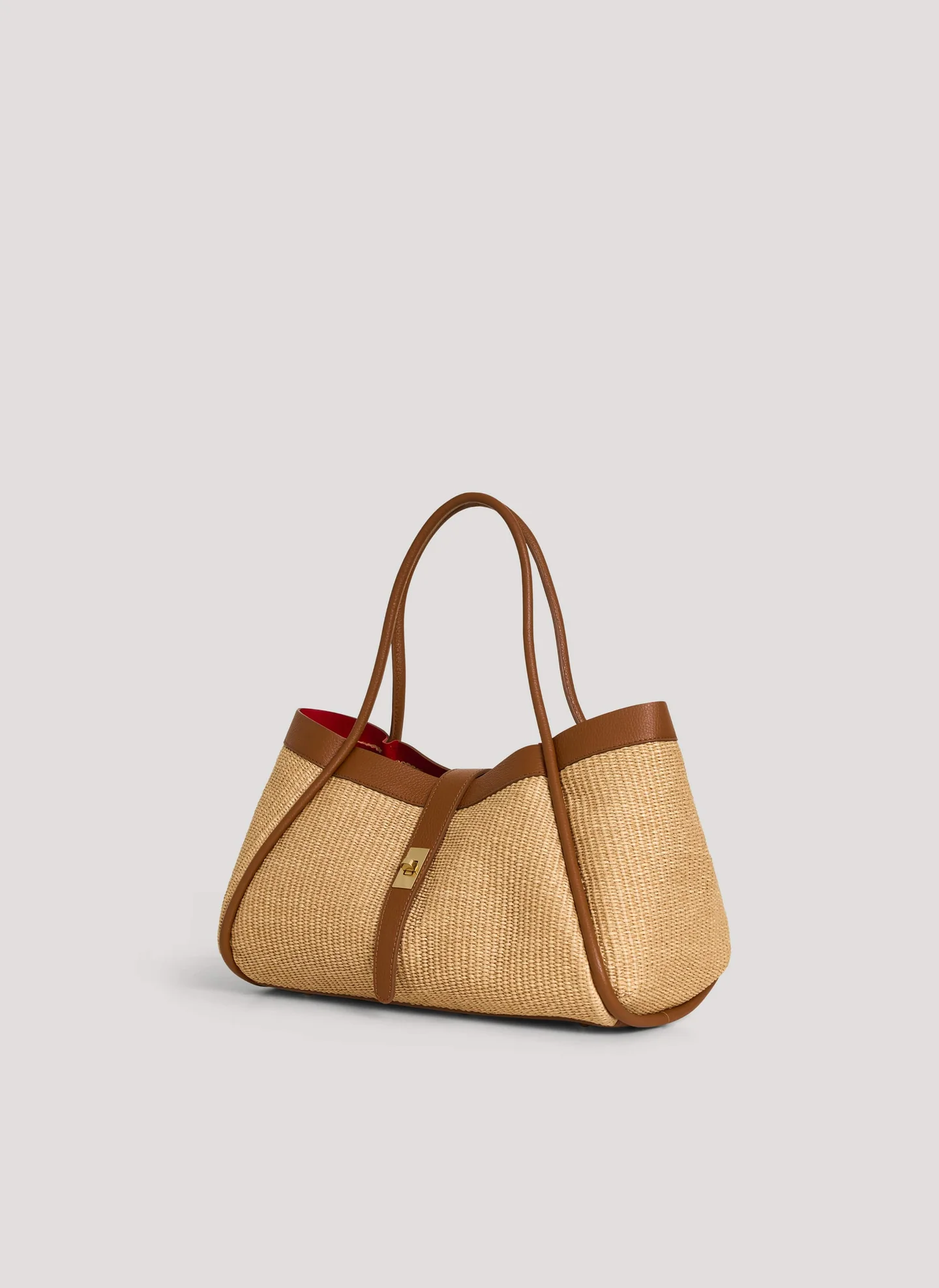 Siena Bag in Raffia e Dollaro Cuoio
