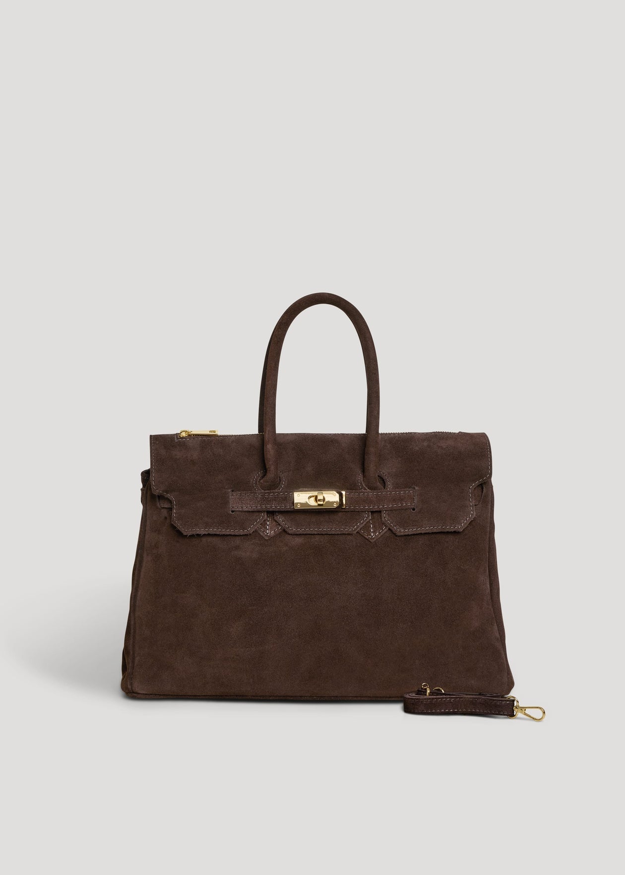 Montalcino Bag in Brown Suede Leather