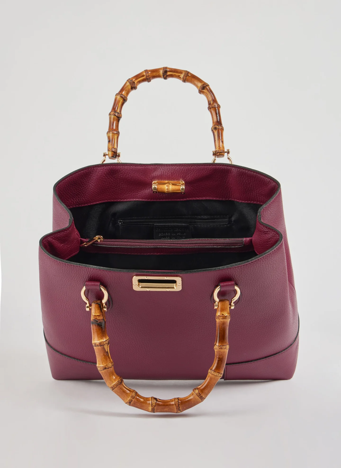 Bambù Bag in Dollaro Leather Sangre
