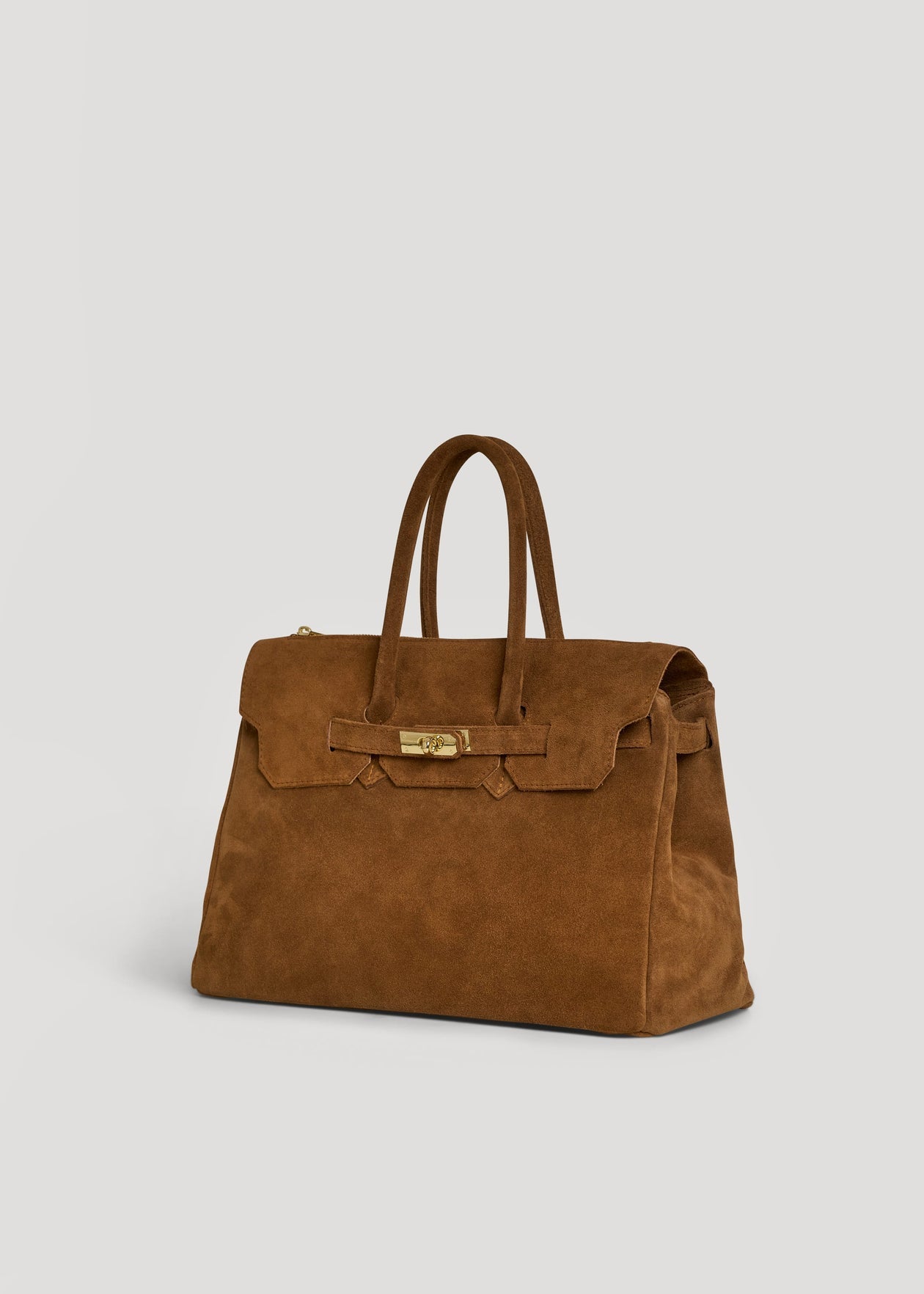 Montalcino bag in Cognac suede leather