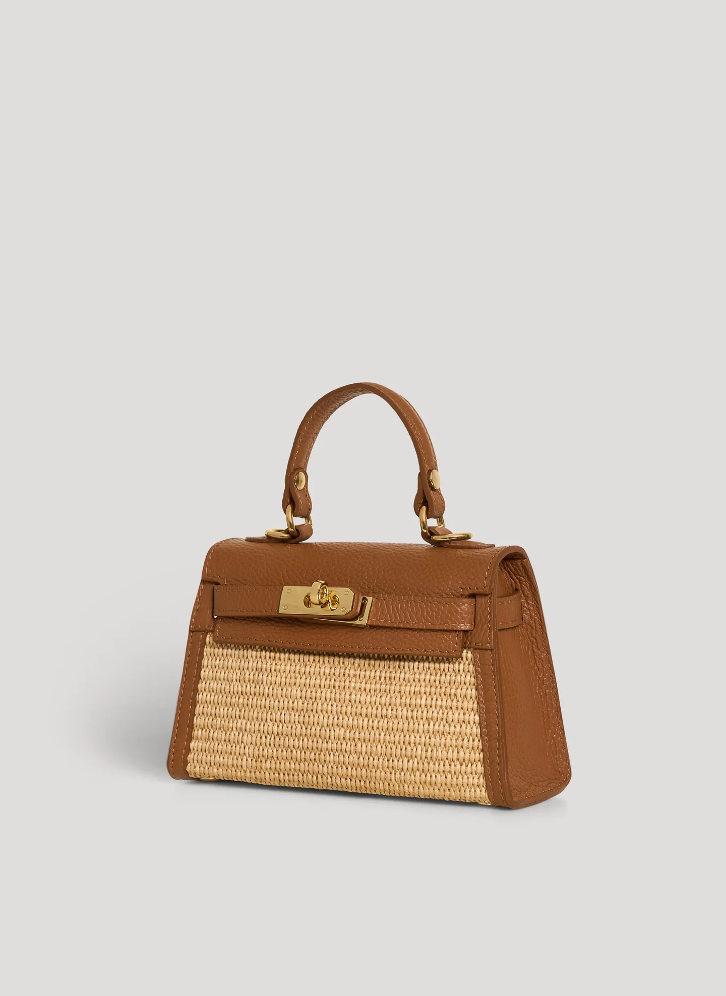 Bellagio Mini  in Raffia e Dollaro Marrone