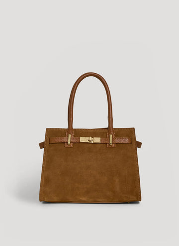 Capri bag in Cognac suede leather