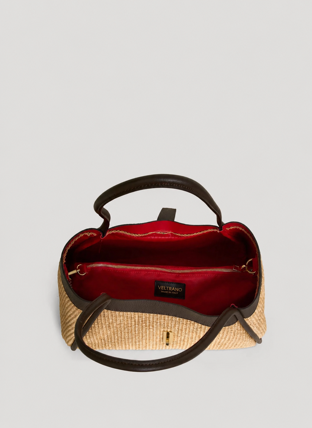 Siena Bag in Raffia e Dollaro Testa di Moro