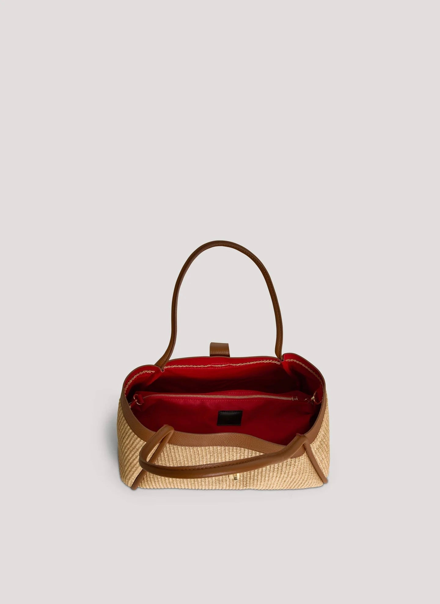 Siena Bag in Raffia e Dollaro Cuoio