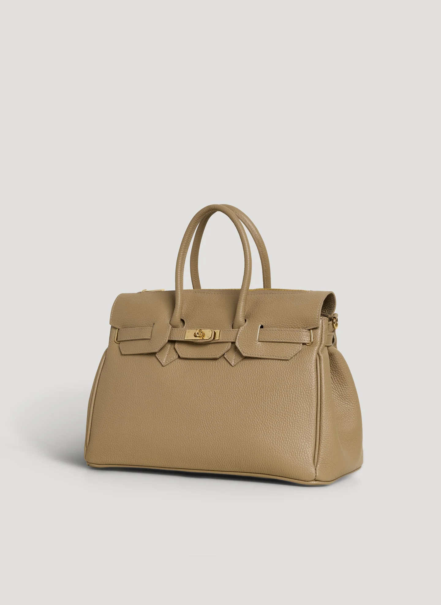 Montalcino Bag in Dollaro Leather Light Taupe