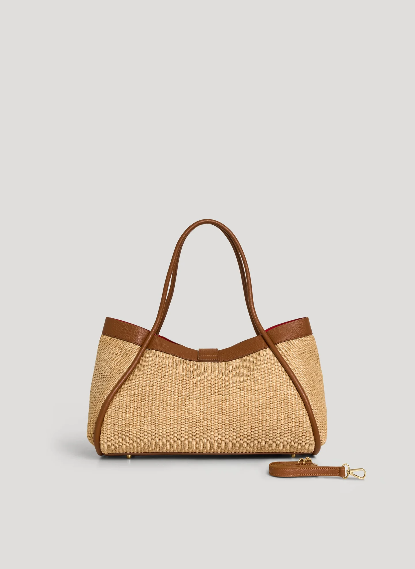 Siena Bag in Raffia e Dollaro Cuoio