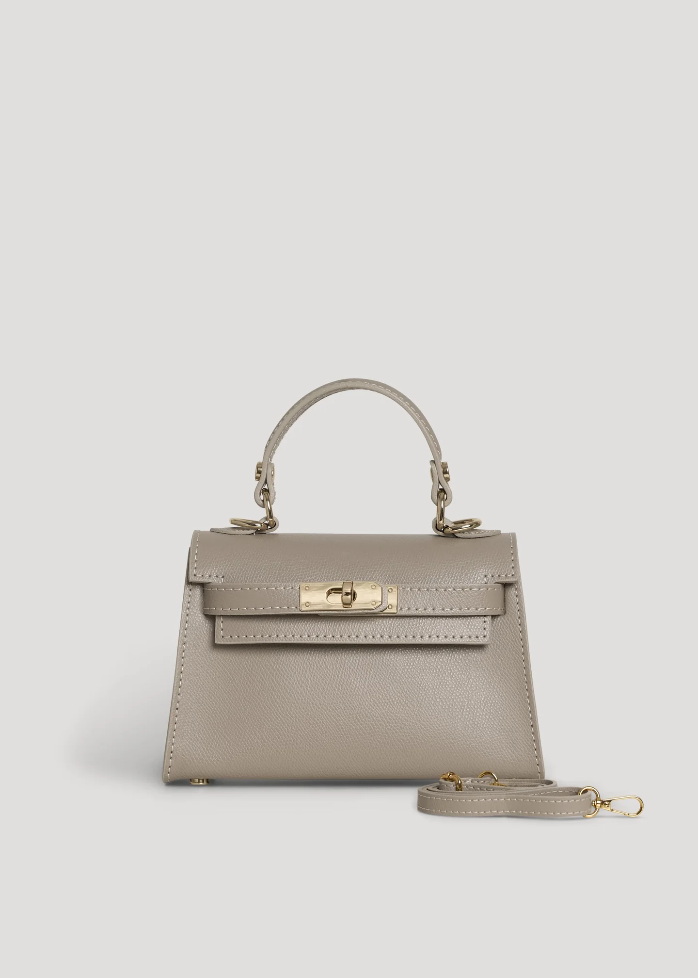Bellagio Mini Bag in Pebbled Leather Taupe