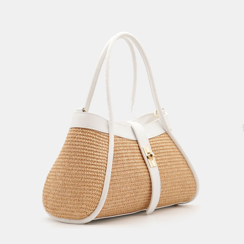 Siena Bag in Raffia e Dollaro Bianco