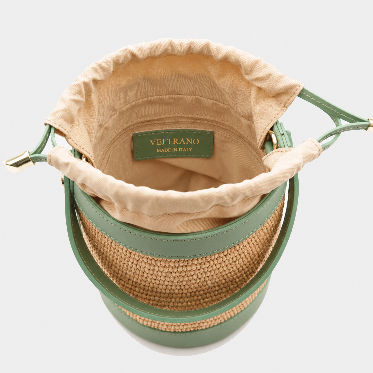 VELTRANO Pisa Raffia | Borsa Secchiello Made in Italy
