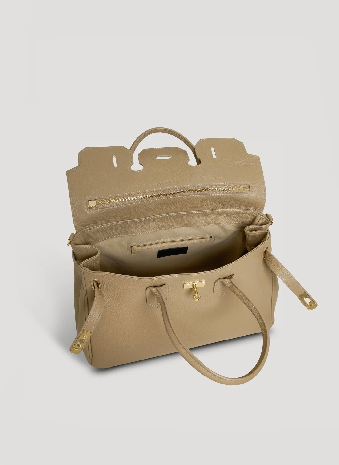 Montalcino Bag in Dollaro Leather Light Taupe