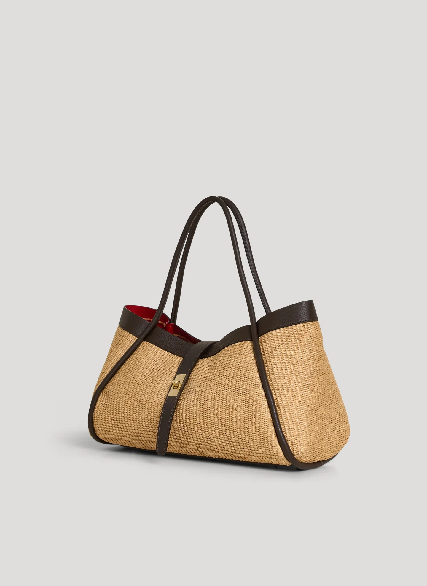 Siena Bag in Raffia e Dollaro Testa di Moro