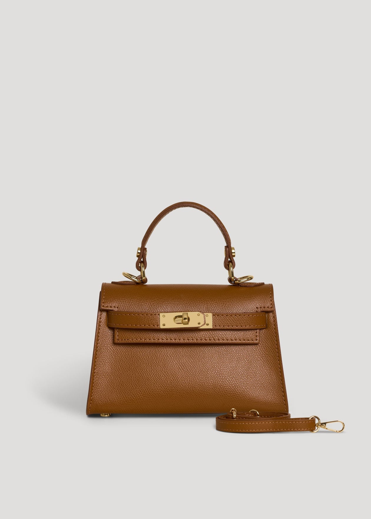 Bellagio Mini Bag in Pebbled Leather Cognac